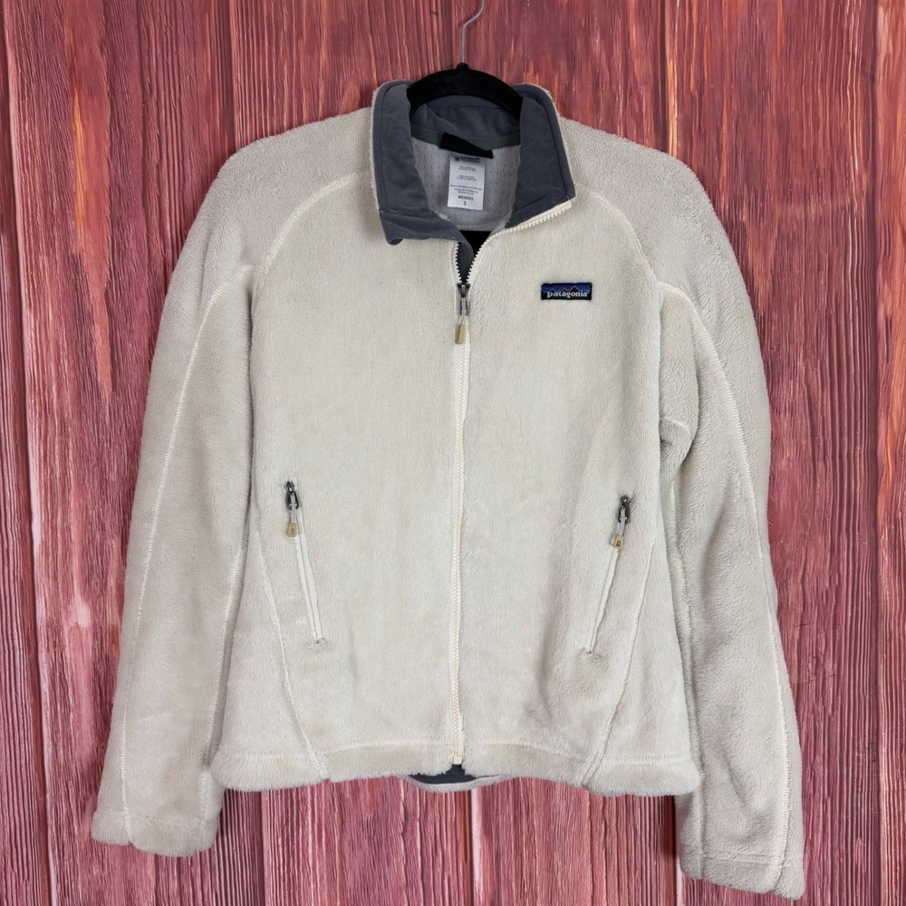 Patagonia R Jacket Fleece Jacket Womens Small Cream Off White Zip
